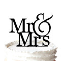 Romantique Mr &amp; Mrs Silhouette Cake Topper De Mariage